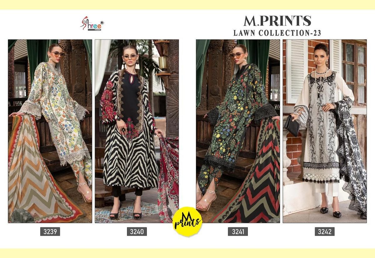 Shree Fab M Prints Lawn Collection 2023 3239-3242 Series 5