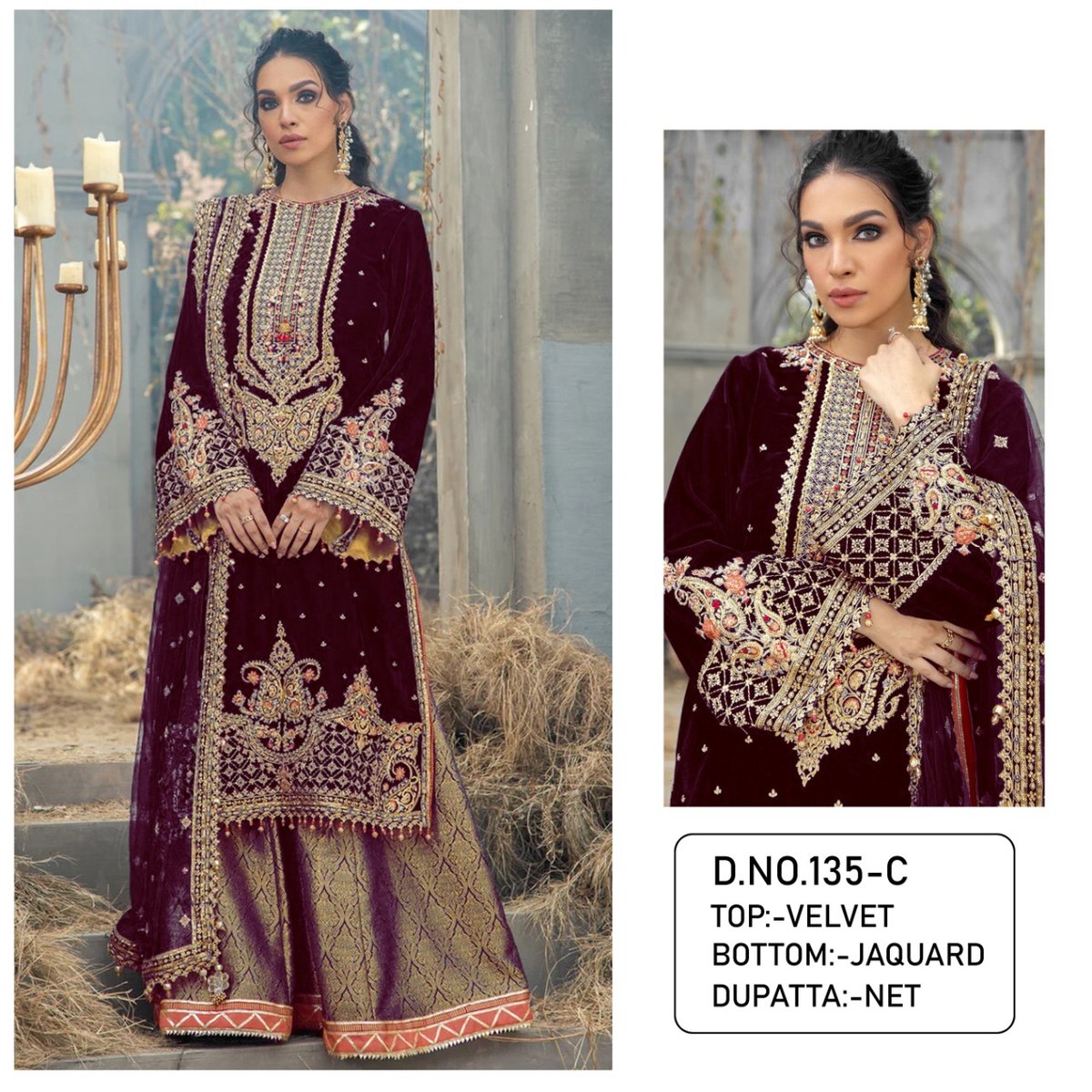 Pakistani Designer Suits KF-135 Colors 4
