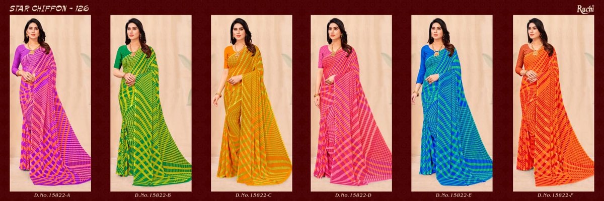 Ruchi Saree Star Chiffon Vol-126 15822 Colors 7