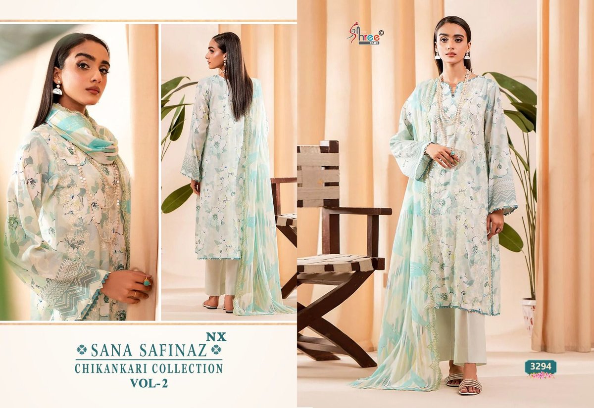 SHREE FABS SANA SAFINAZ CHIKANKARI COLLECTION VOL-02 3293 TO 3296 2