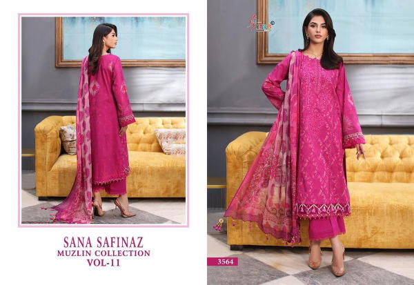 SHREE FABS SANA SAFINAZ MUZLIN COLLECTION VOL-11 3564 TO 3568