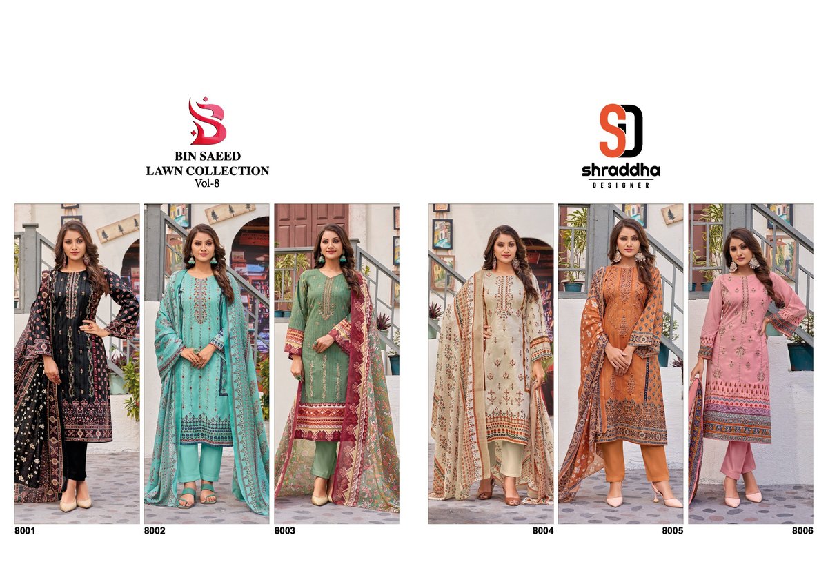 SHARADDHA DESIGNER BIN SAEED VOL-8 8001 TO 8006 7