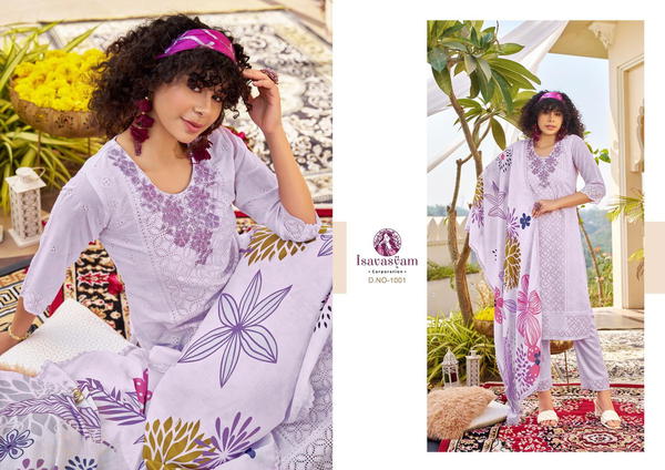 ISAVASYAM CORPORATION CHIKAN APPLIQUE 1001 TO 1006