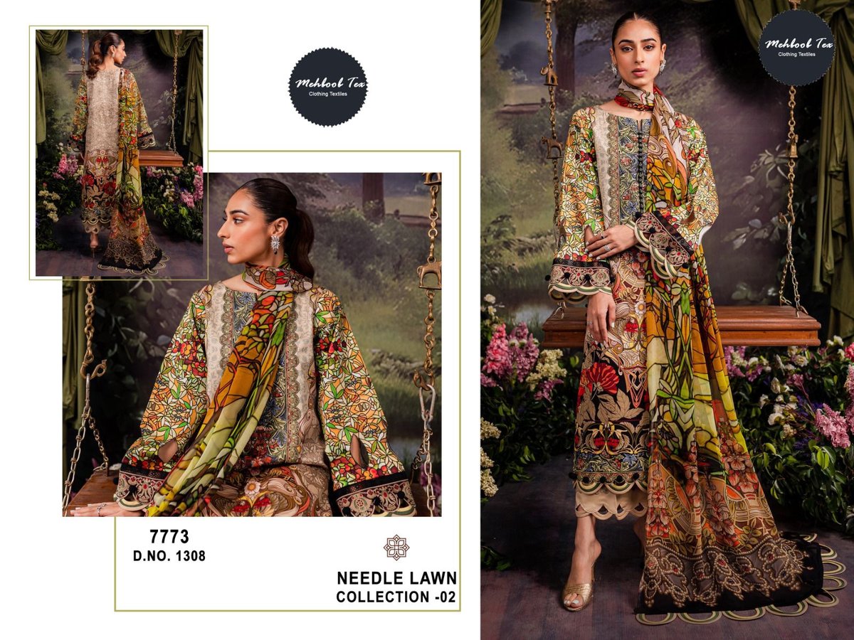 MEHBOOB TEX NEEDLE LAWN COLLECTION - 2 1307 TO 1309 2