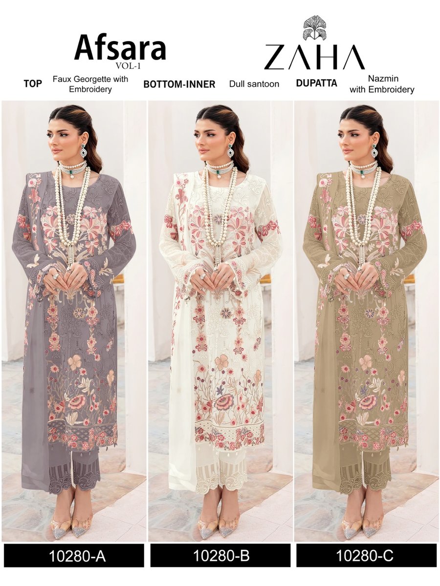 ZAHA AFSARA VOL-1 10280-A TO 10280-C 4