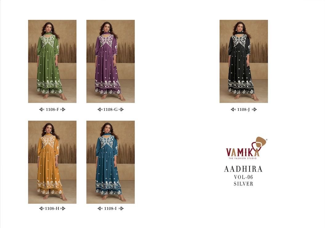 Vamika Fashion Aadhira Vol-6 Silver 1108 Colors 6