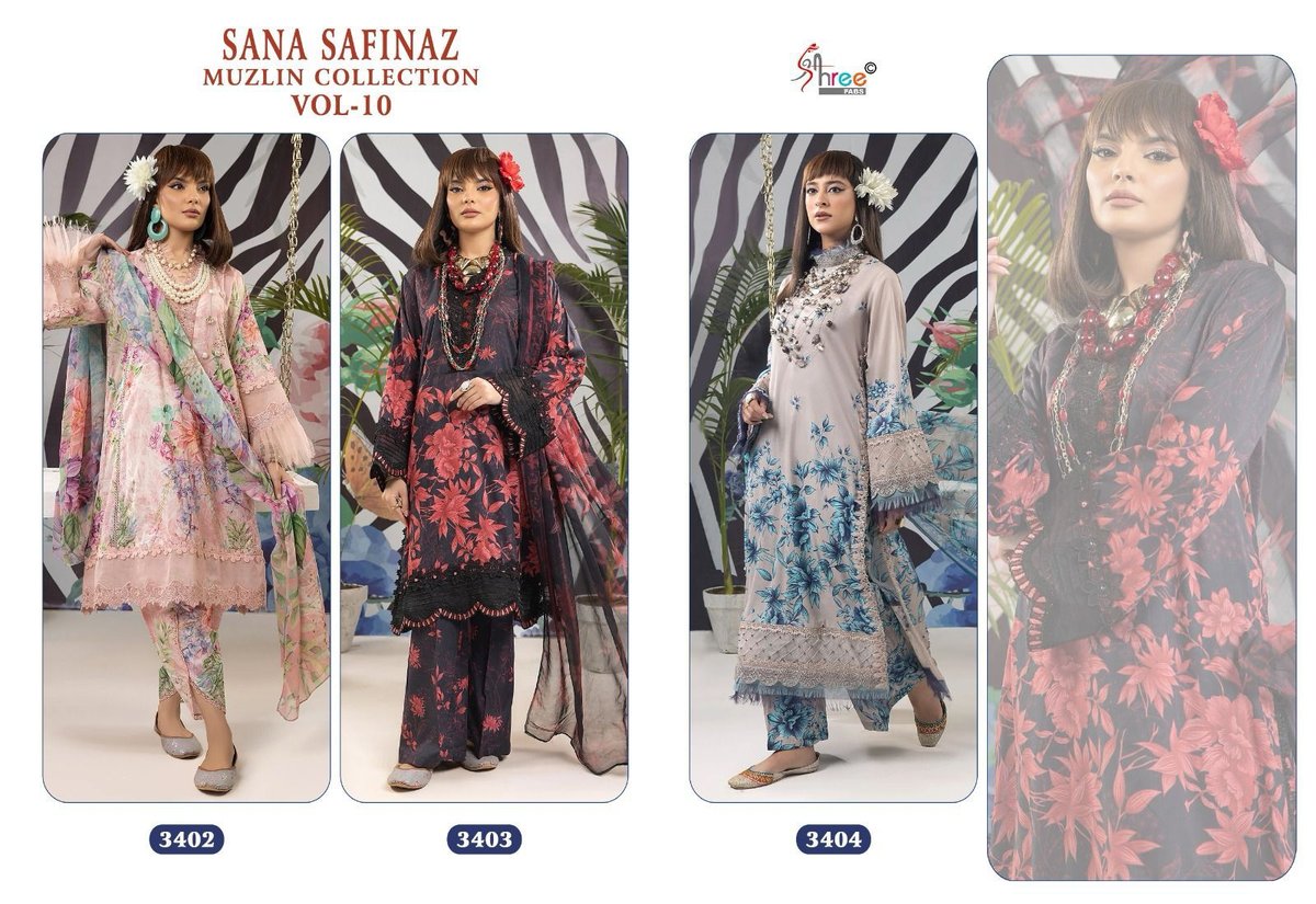 SHREE FAB SANA SAFINAZ MUZLIN COLLECTION VOL-10 3402 TO 3404 4