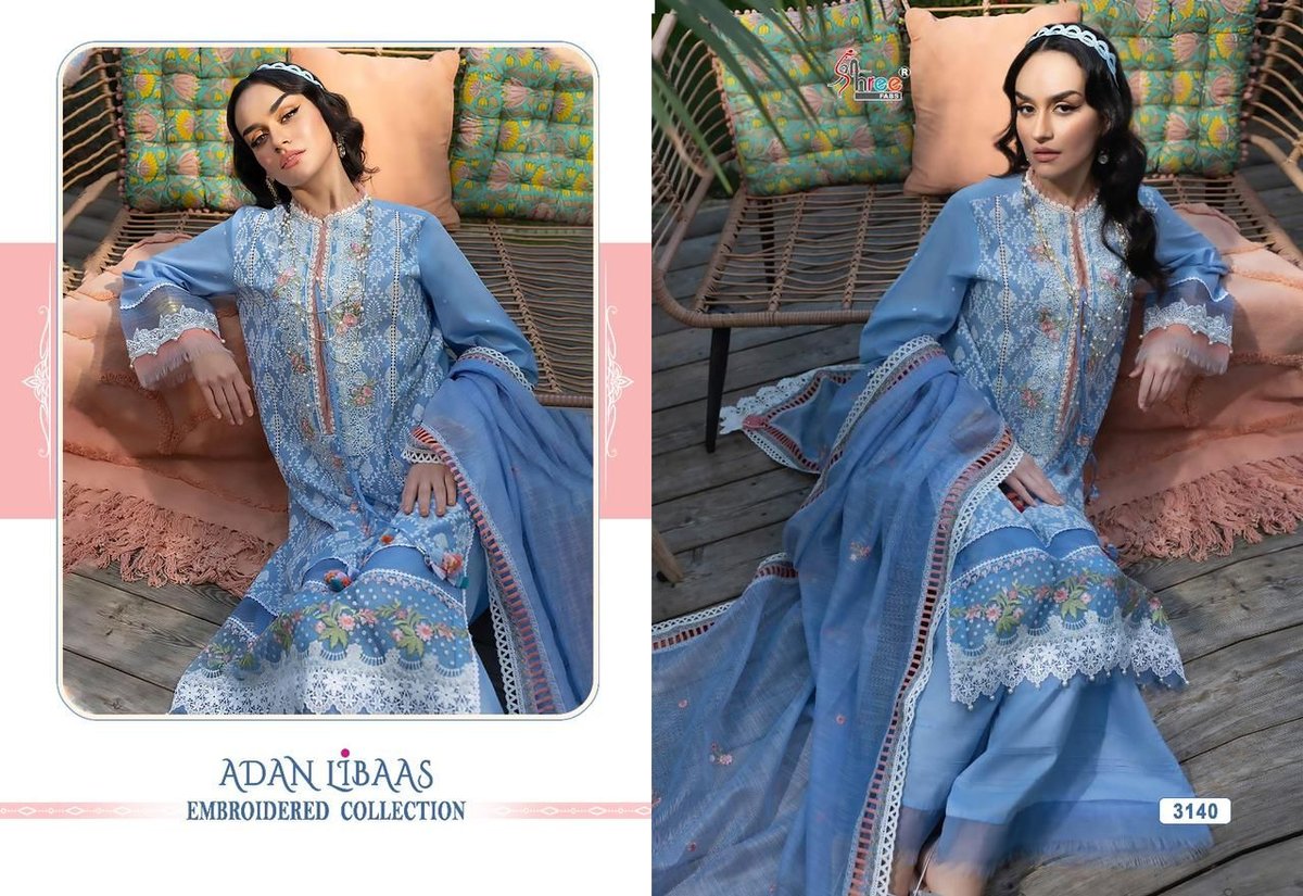 Shree Fab Adan Libaas Embroidered Collection 3140-3145 Series 1