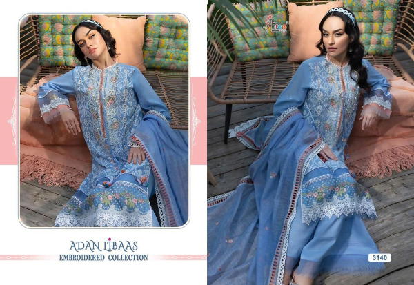 Shree Fab Adan Libaas Embroidered Collection 3140-3145 Series