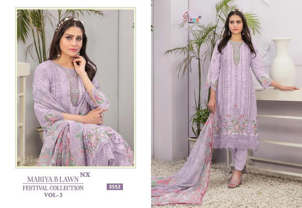 SHREE FABS MARIYA.B LAWN FESTIVAL COLLECTION VOL-3 3552 TO 3555