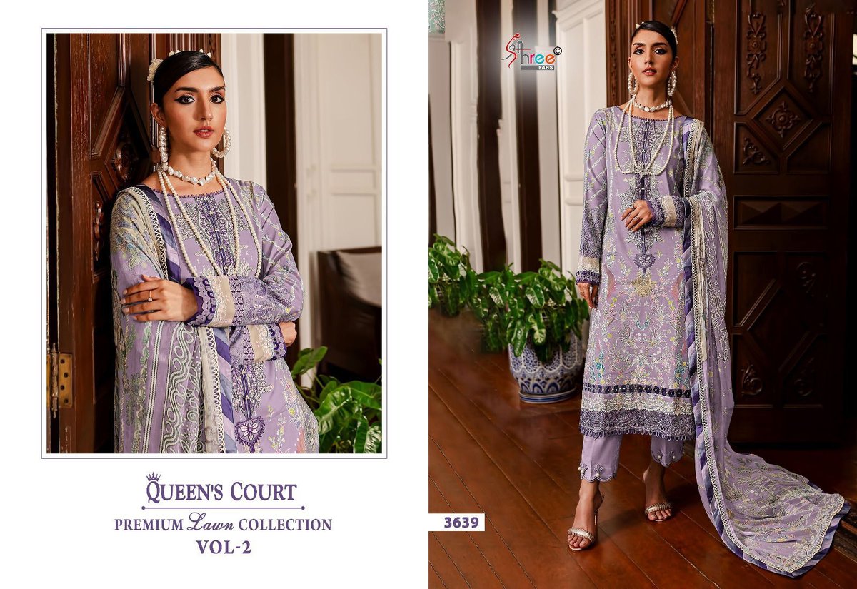 SHREE FAB QUEENS COURT PREMIUM LAWN COLLECTION VOL-2 3638 TO 3643 2