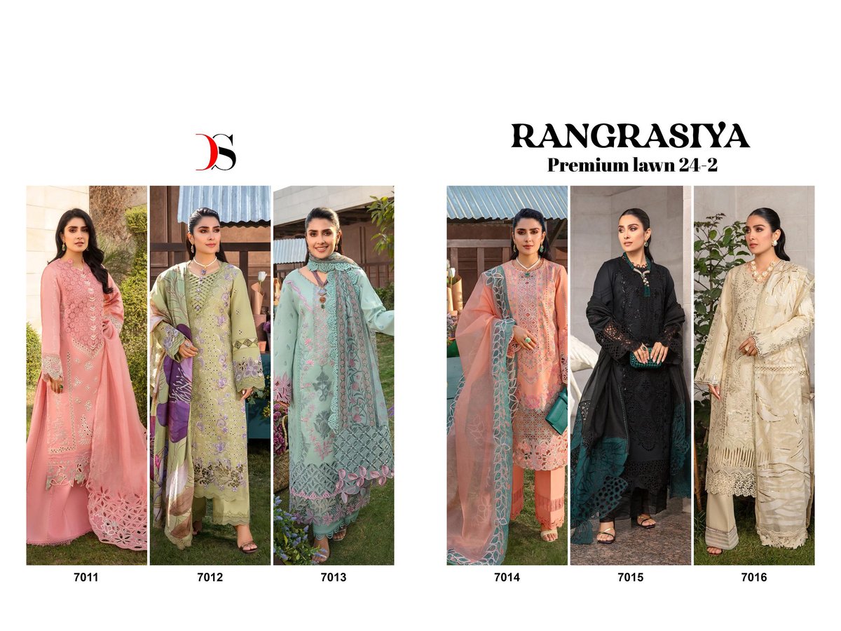 DEEPSY SUITS RANGRASIYA PREMIUM LAWN - 24-2 7011 TO 7016 7