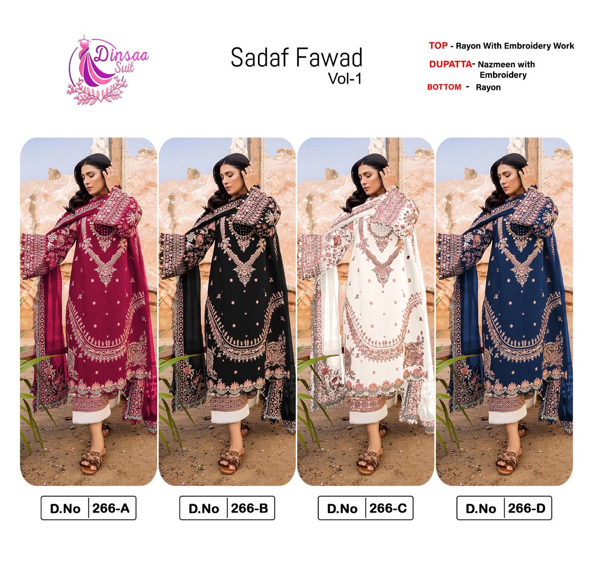 DINSAA SUIT SADAF FAWAD VOL-1 266-A TO 266-D 5