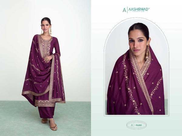 Aashirwad Creation Gulkand Syra 9680-9684 Series