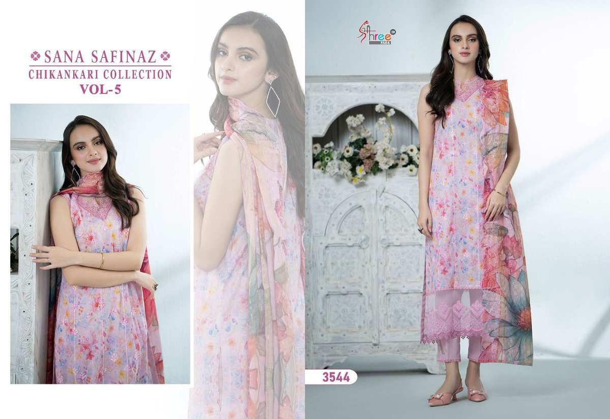 SHREE FABS SANA SAFINAZ CHIKANKARI COLLECTION VOL-05 3541 TO 3546 4