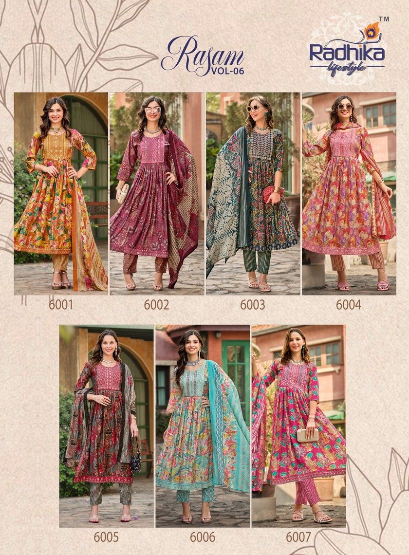 RADHIKA LIFESTYLE RASAM VOL-6 6001 TO 6007 8
