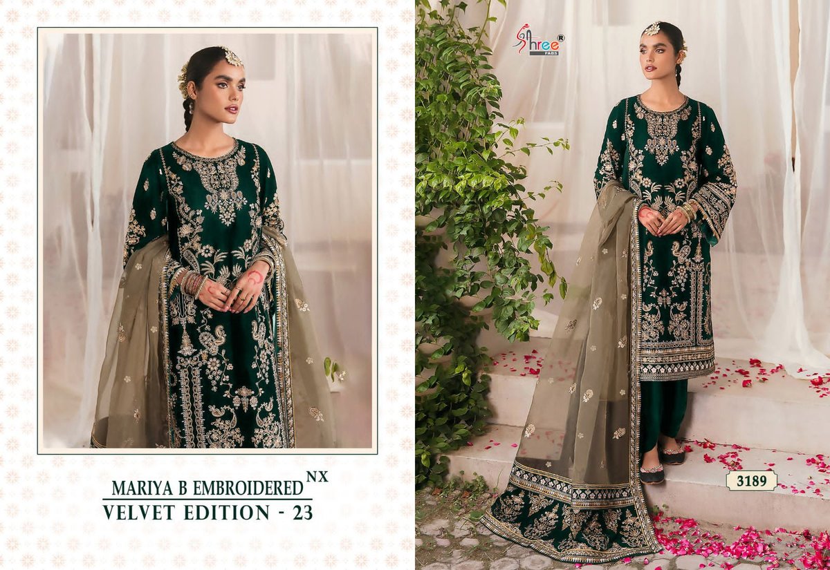 Shree Fab Mariya B Embroidered Nx Velvet Edition 3187-3190 Series 3