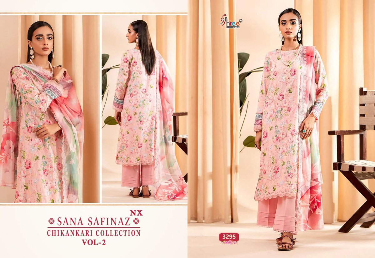 SHREE FABS SANA SAFINAZ CHIKANKARI COLLECTION VOL-02 3293 TO 3296 3