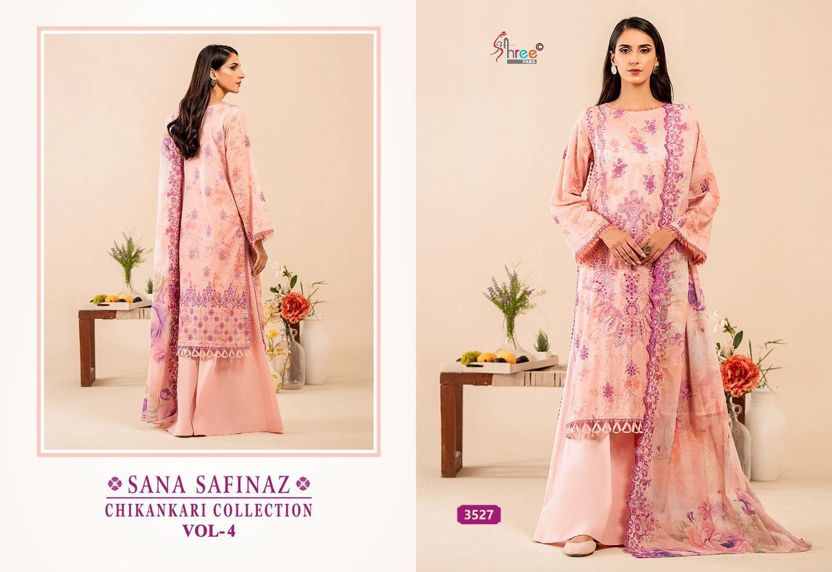 SHREE FAB SANA SAFINAZ CHIKANKARI COLLECTION VOL-4 3527 TO 3532 1
