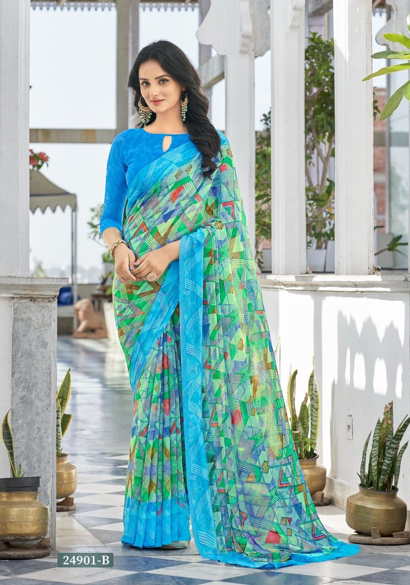 Ruchi Saree Star Chiffon 122nd Edition 24901 to 24906 Colors Series 2