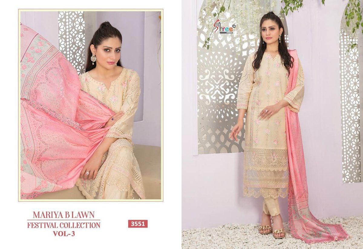 SHREE FAB MARIYA B LAWN FESTIVAL COLLECTION VOL-3 3551 TO 3556 1
