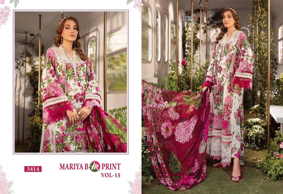 SHREE FAB MARIA B M PRINTS VOL-15 3413 TO 3419 2