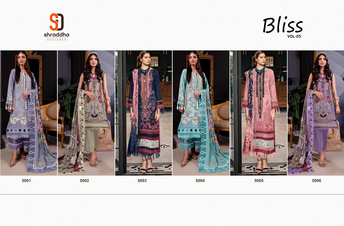 SHARADDHA DESIGNER BLISS VOL-05 5001 TO 5006 7