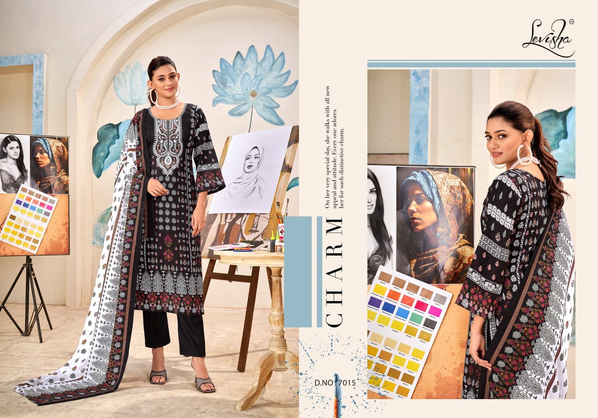 LEVISHA NAIRA NX VOL-7 BLACK & WHITE 7013 TO 7018 3