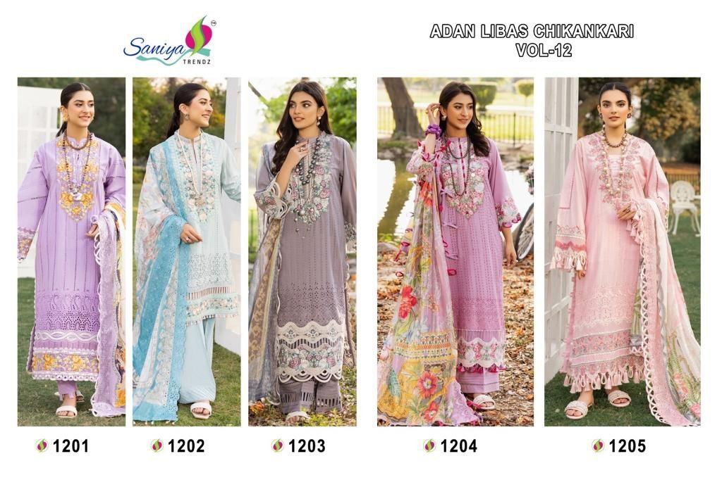 Saniya Trendz Adan Libaas Chikankari Vol-12 1201-1205 Series 6