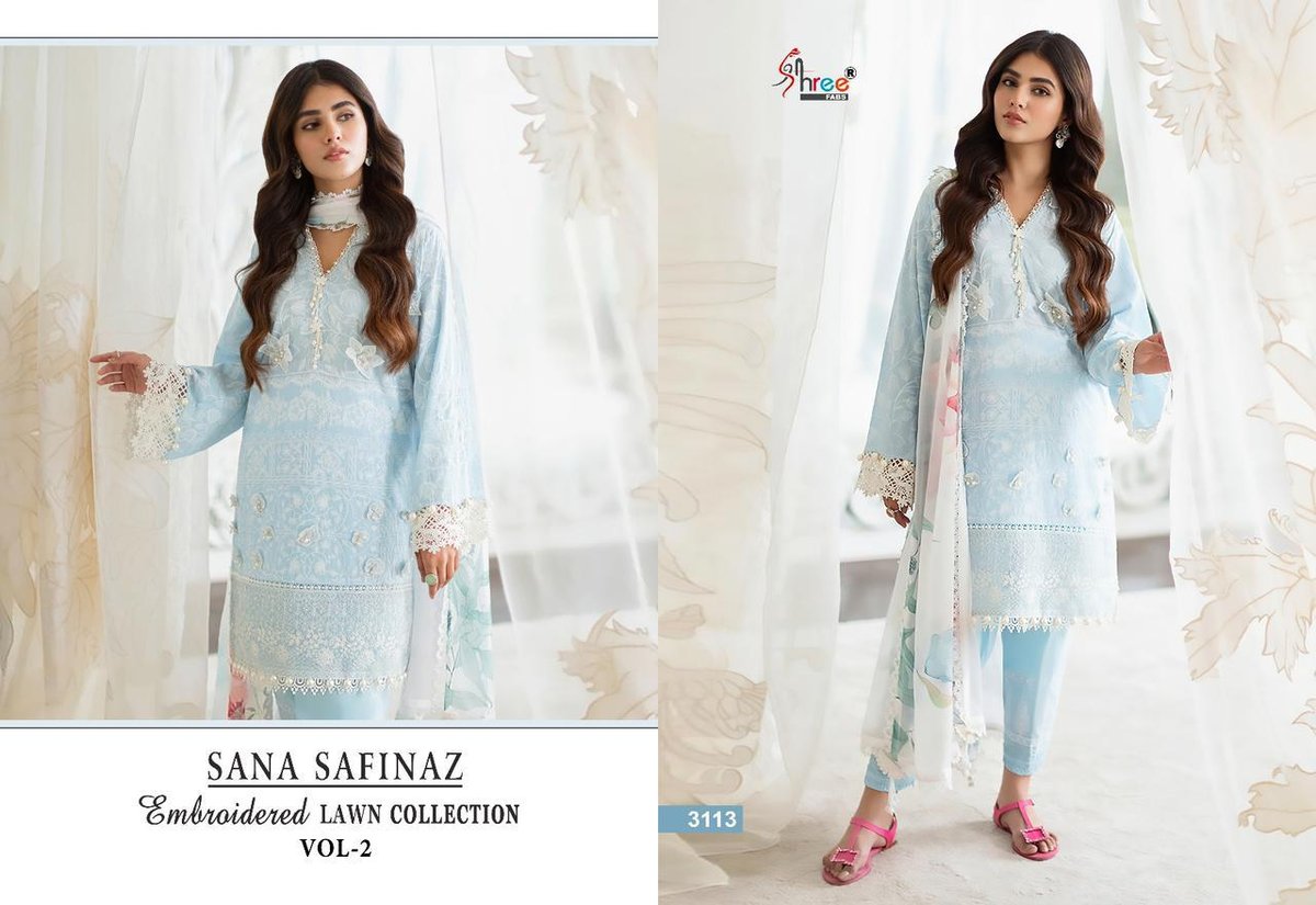 Shree Fab Sana Safinaz Embroidered Lawn Collection Vol-2 3110-3117 Series 4