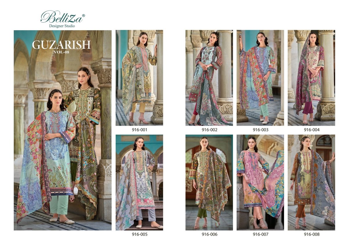 BELLIZA DESIGNER GUZARISH VOL-8 916-001 TO 916-008 9