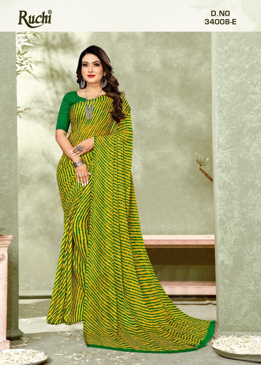 RUCHI SAREE STAR CHIFFON LEHRIYA 34008-A TO 34008-F 5