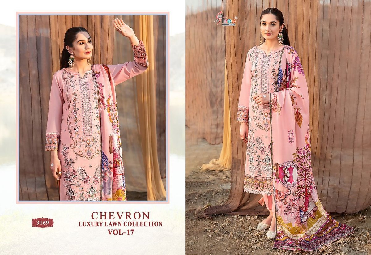 Shree Fab Chevron Luxury Lawn Collection Vol-17 3166-3173 Series 4