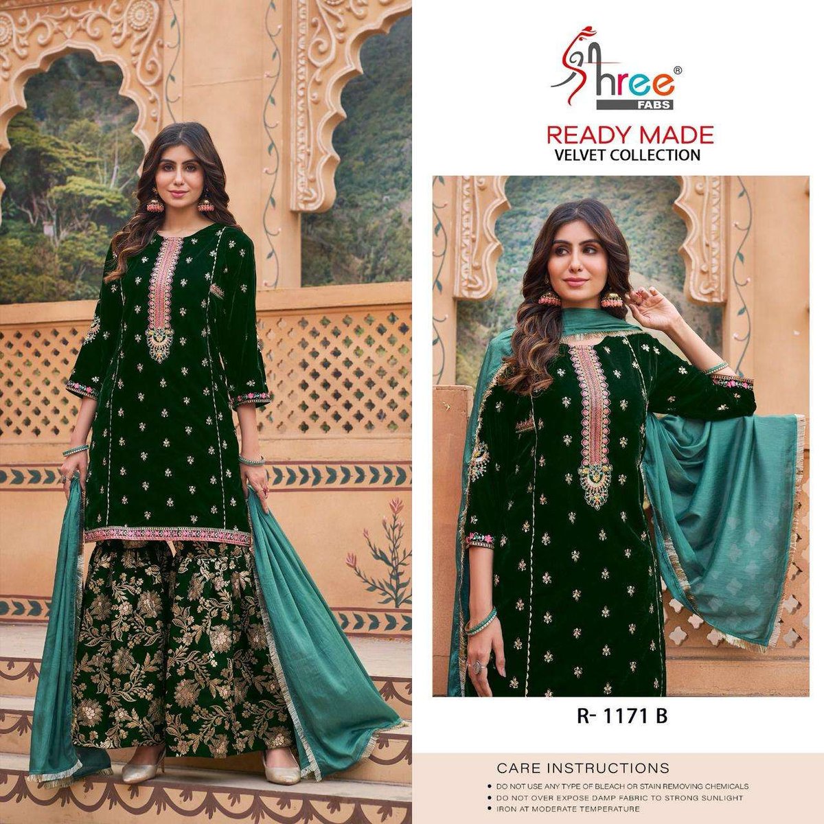 Shree Fab Ready Made Velvet Collection R-1171 Colors 2