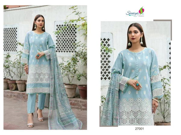 SANIYA TRENDZ MARIA B CHIKANKARI VOL-27 27001 TO 27003
