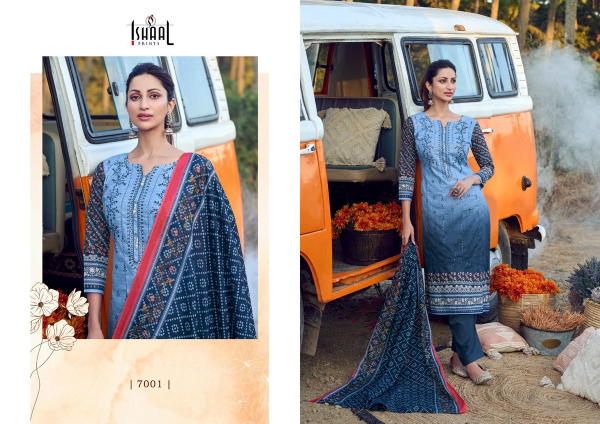 ISHAAL PRINTS EMBROIDERED VOL-7 7001 TO 7010