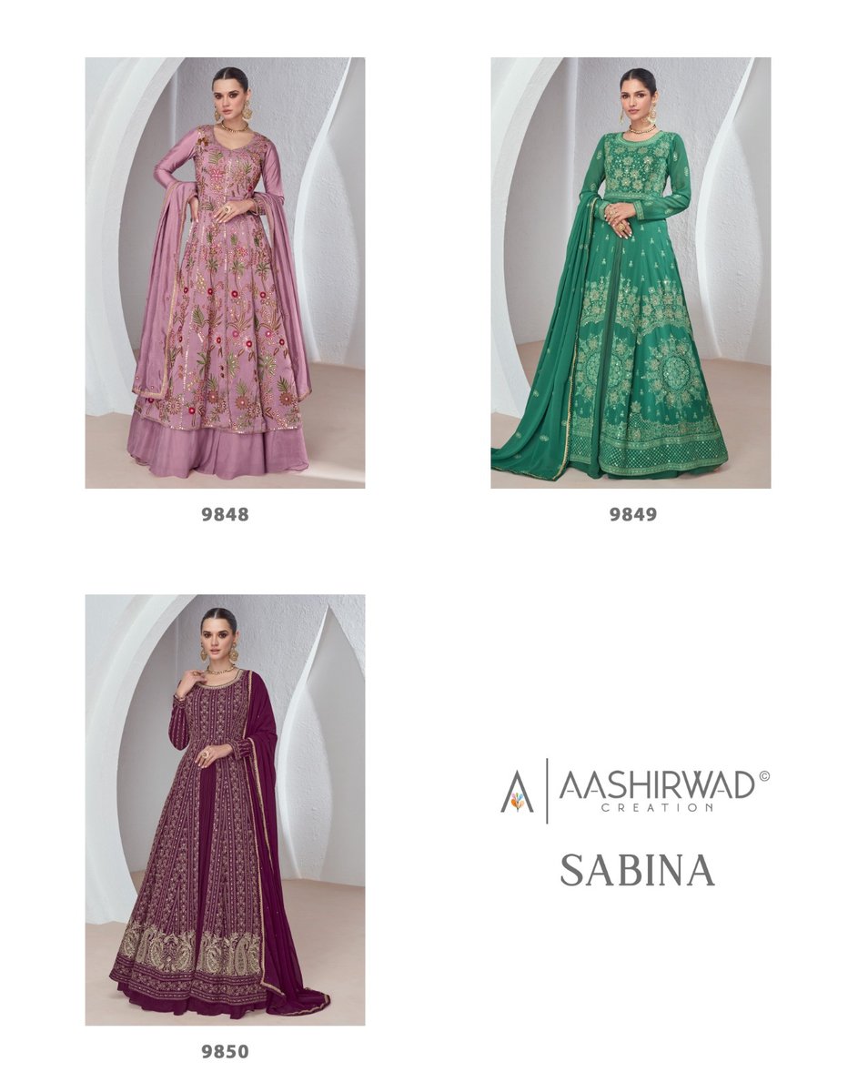AASHIRWAD CREATION SABINA 9848 TO 9850 4