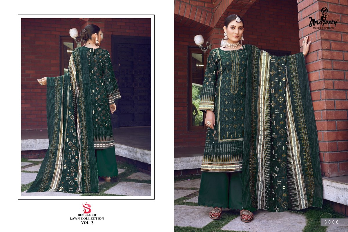 MAJESTY BIN SAEED LAWN COLLECTION VOL-3 3005 TO 3008 2