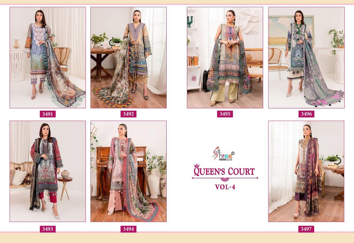 SHREE FAB QUEENS COURT VOL-4 3491 TO 3497 8