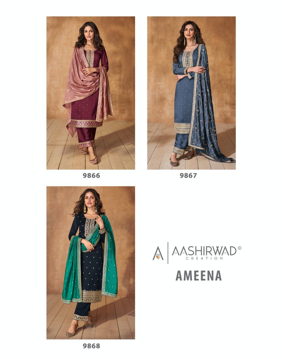 AASHIRWAD CREATION AMEENA 9866 TO 9868 4