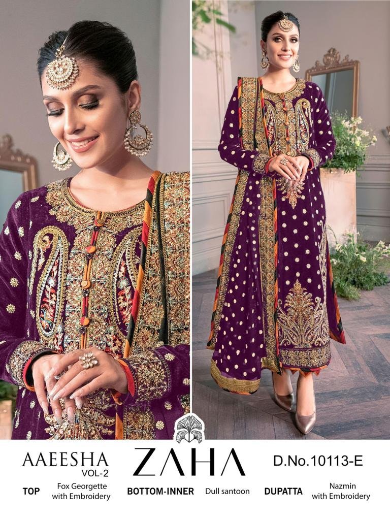 Zaha Aaeesha Vol-2 10113 Colors 1