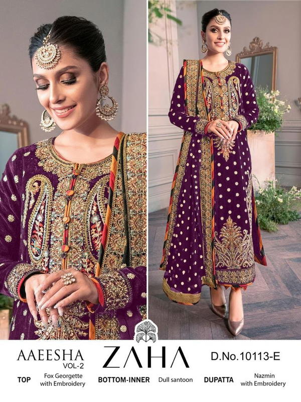 Zaha Aaeesha Vol-2 10113 Colors