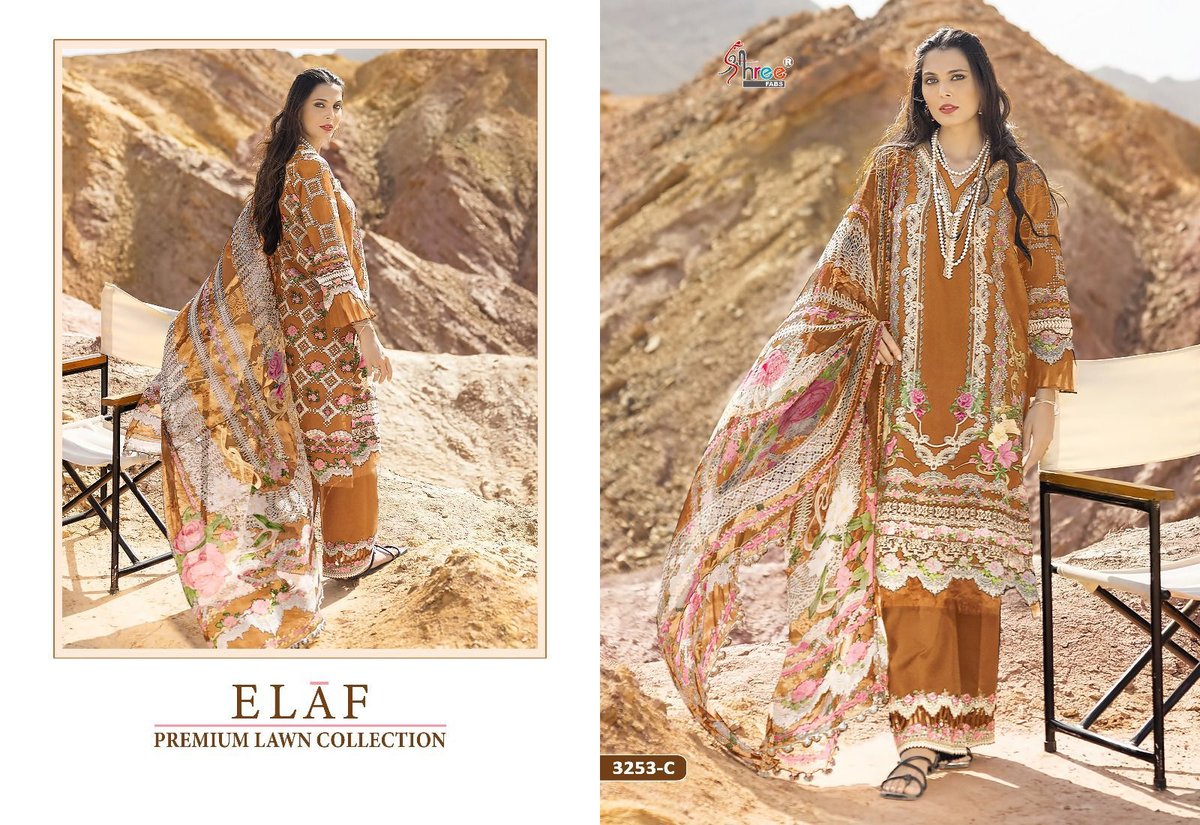 Shree Fab Elaf Premium Lawn Collection 3253 Colors 5