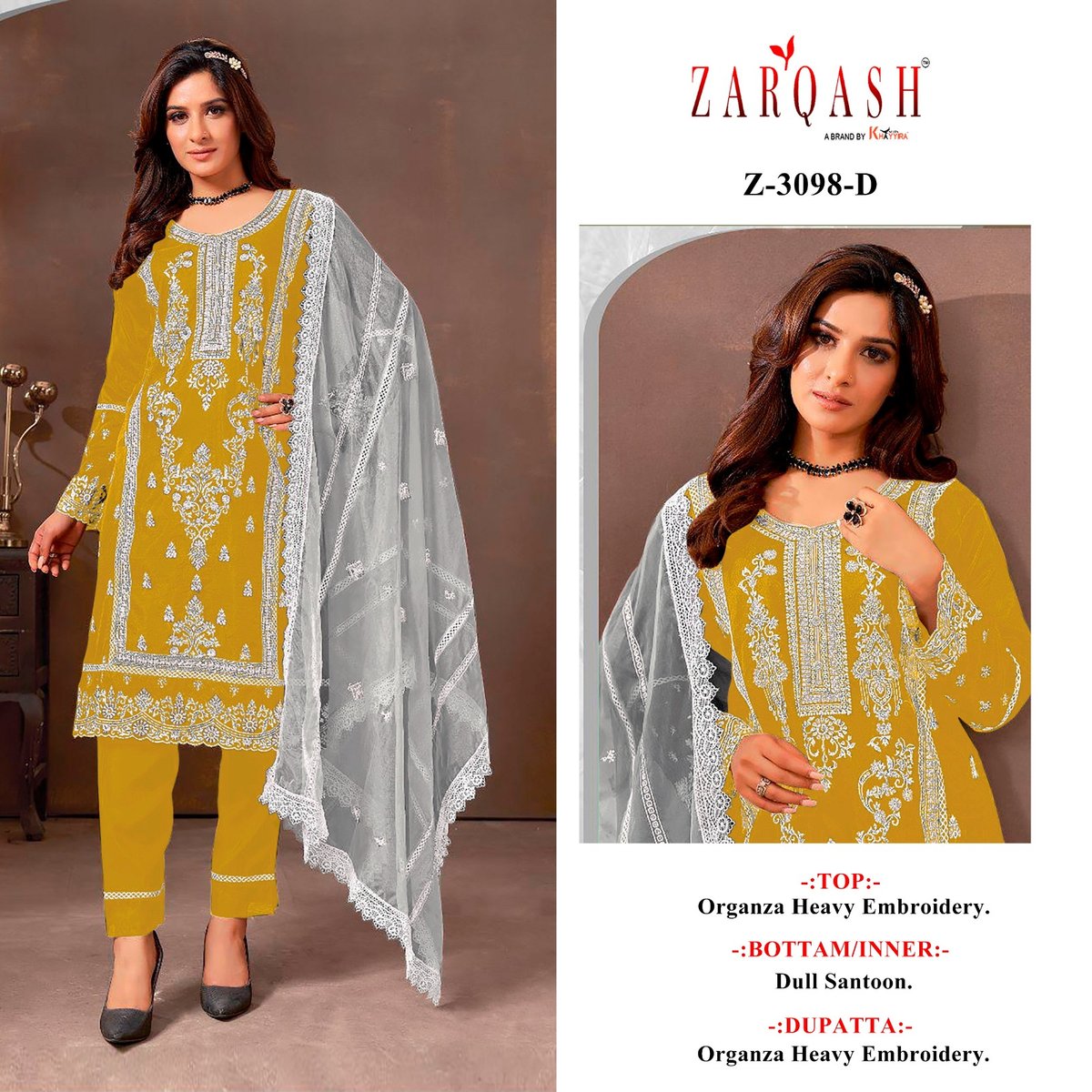 ZARQASH PAKISTANI SUIT Z-3098-A TO Z-3098-D 4