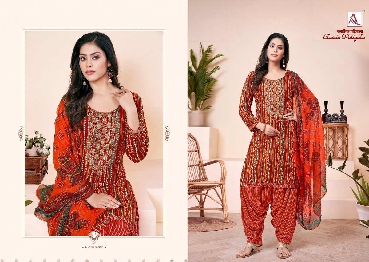 ALOK SUIT CLASSIC PATIYALA H-1320-001 TO H-1320-008 1