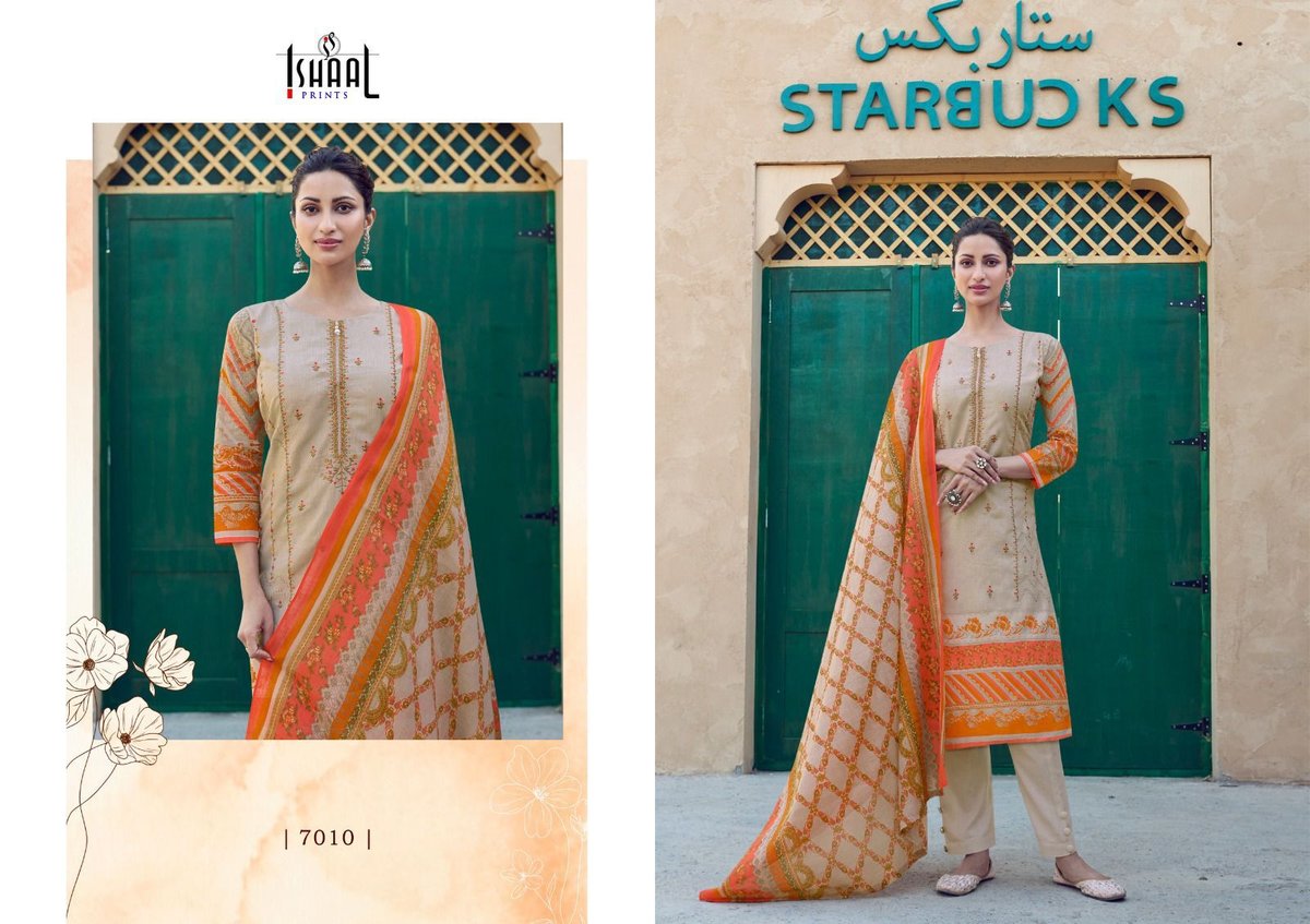 ISHAAL PRINTS EMBROIDERED VOL-7 7001 TO 7010 10