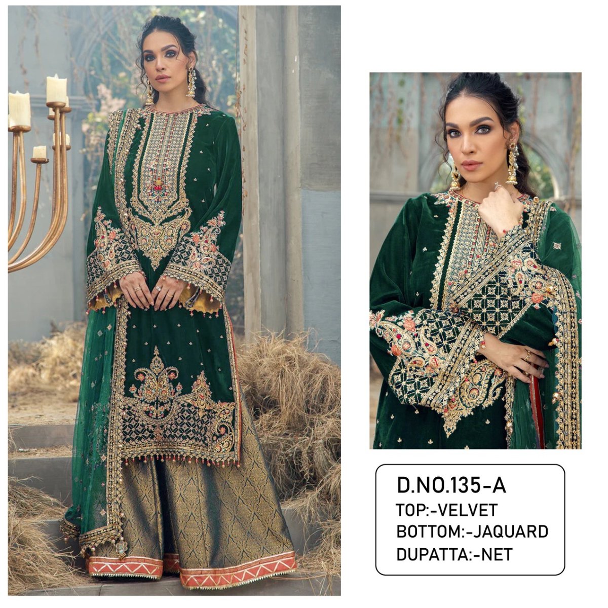 Pakistani Designer Suits KF-135 Colors 2