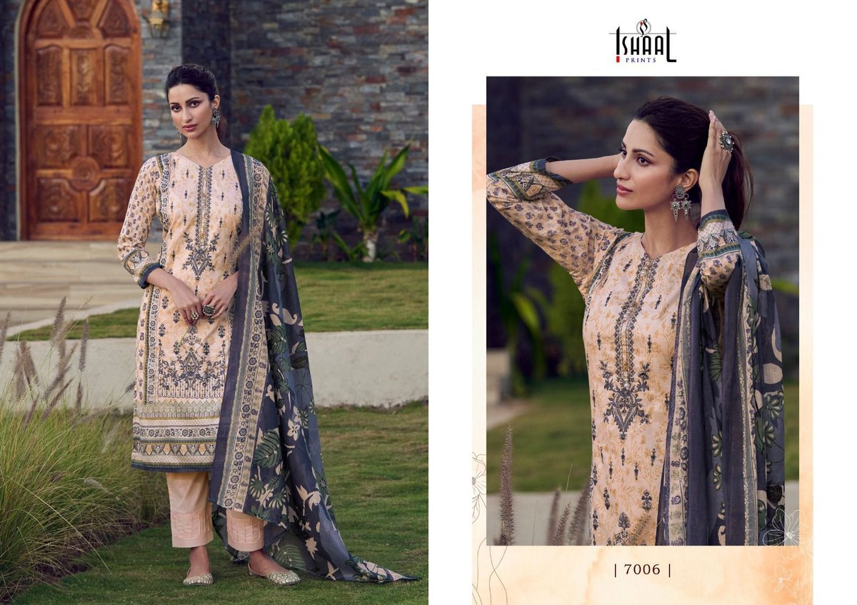 ISHAAL PRINTS EMBROIDERED VOL-7 7001 TO 7010 6