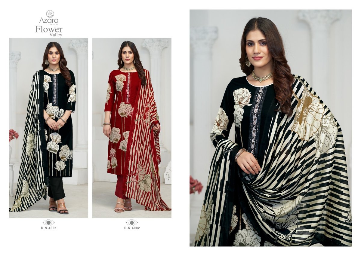 RADHIKA FASHION AZARA FLOWER VALLEY 4001 TO 4002 3