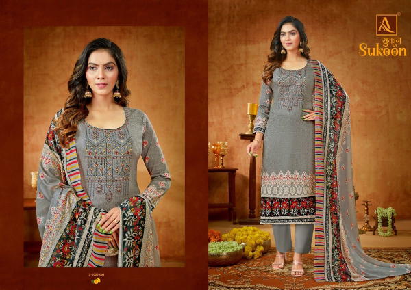 Alok Suit Sukoon 1006-001 to 1006-008 Series
